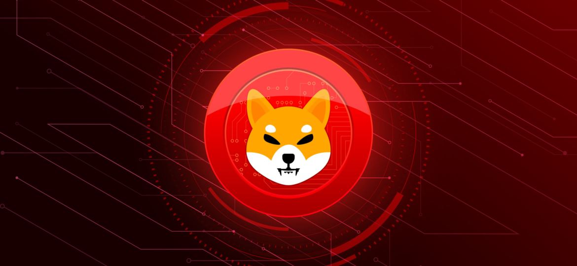 Shiba inu coin banner. SHIB coin cryptocurrency concept banner b